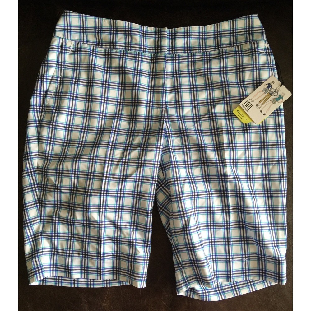 Tail White Label Resort Size 4 Plaid Print Golf Shorts
